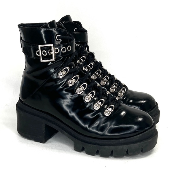 Jeffrey Campbell Czech Platform Combat Boots, Size 8 - Picture 4 of 10